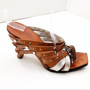 {Bridget Shuster} Obstacle Studded Leather Sandals